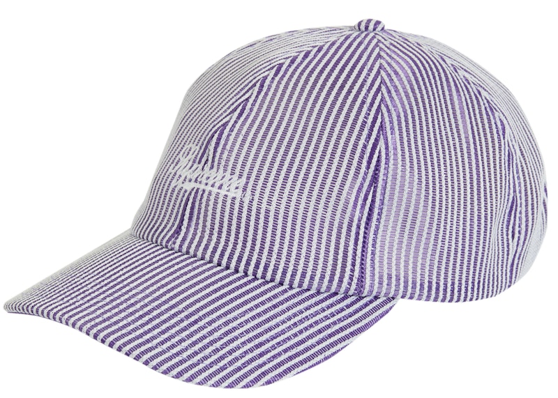 Buy Supreme Gorra 6 Paneles Malla a Rayas Morada