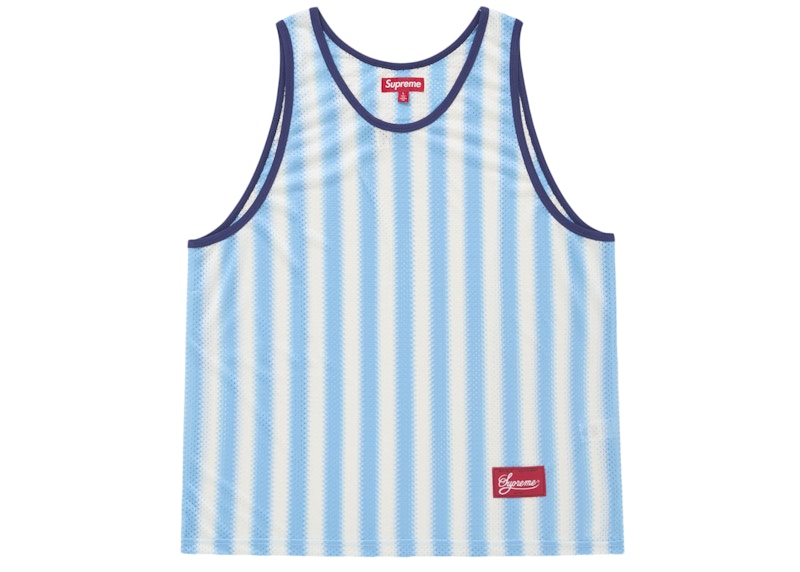 Supreme Stripe Mesh Tank Top Blue
