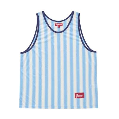 Supreme Stripe Mesh Tank Top Blue