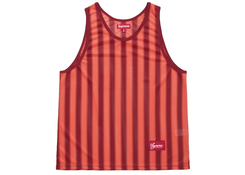 Supreme Stripe Mesh Tank Top Red