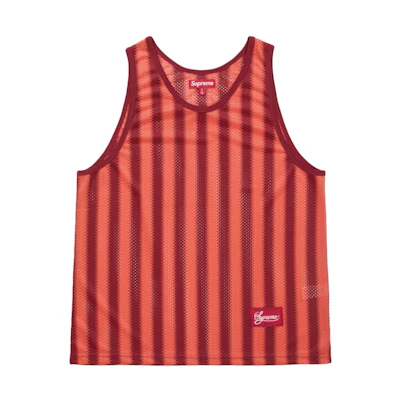 Supreme Stripe Mesh Tank Top Red
