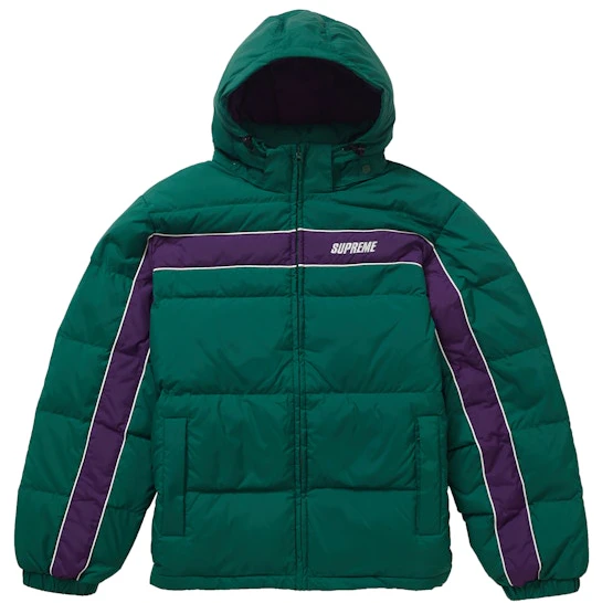 supreme-stripe-panel-down-jacket-green