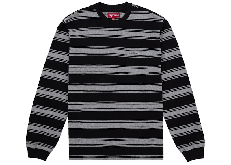 Supreme Stripe Pocket L/S Top Black