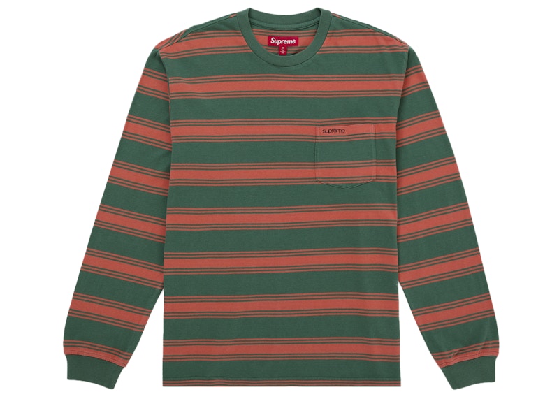 Supreme Stripe Pocket L/S Top Green