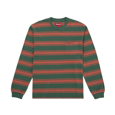 Supreme Stripe Pocket L/S Top Green