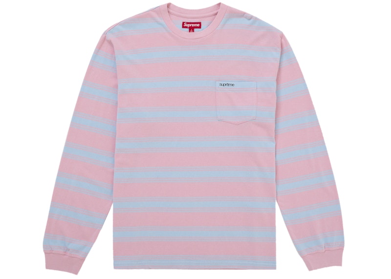 Supreme Stripe Pocket L/S Top Pink