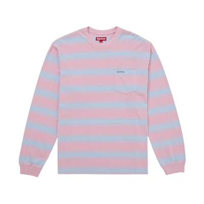 Supreme Stripe Pocket L/S Top Pink