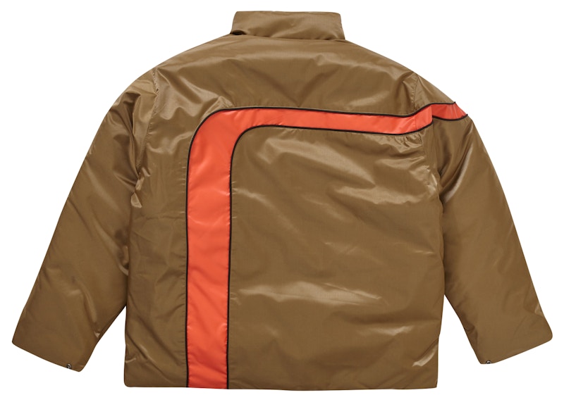 Supreme Stripe Puffer Jacket Mustard 圖 2