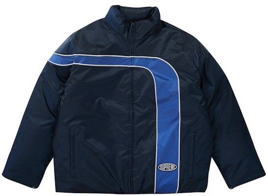 Jaket Supreme Stripe Puffer Navy Buy Jaket Supreme Stripe Puffer Navy