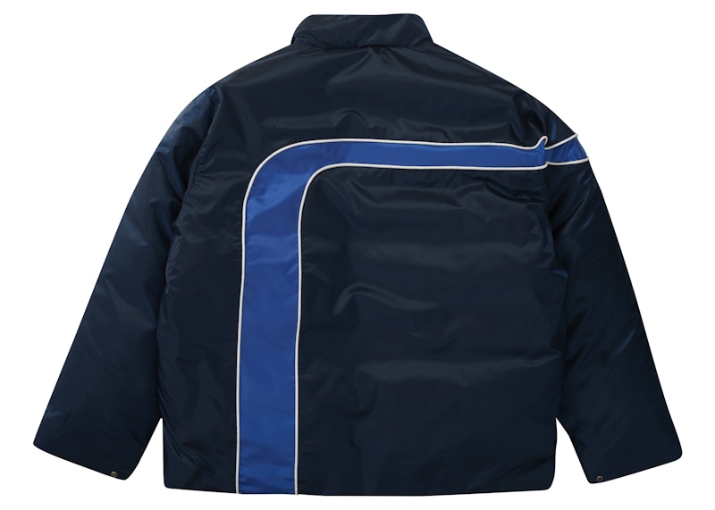 Supreme Stripe Puffer Jacket Navy 圖 2