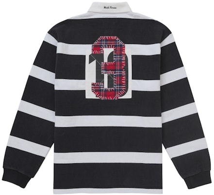 Supreme Stripe Rugby (FW25) Hitam Order Supreme Stripe Rugby (FW25) Hitam