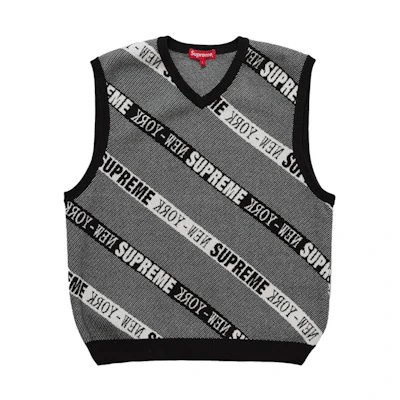 Supreme Stripe Sweater Vest (SS22) 'Black'