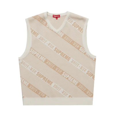 Supreme Stripe Sweater Vest (SS22) 'White'