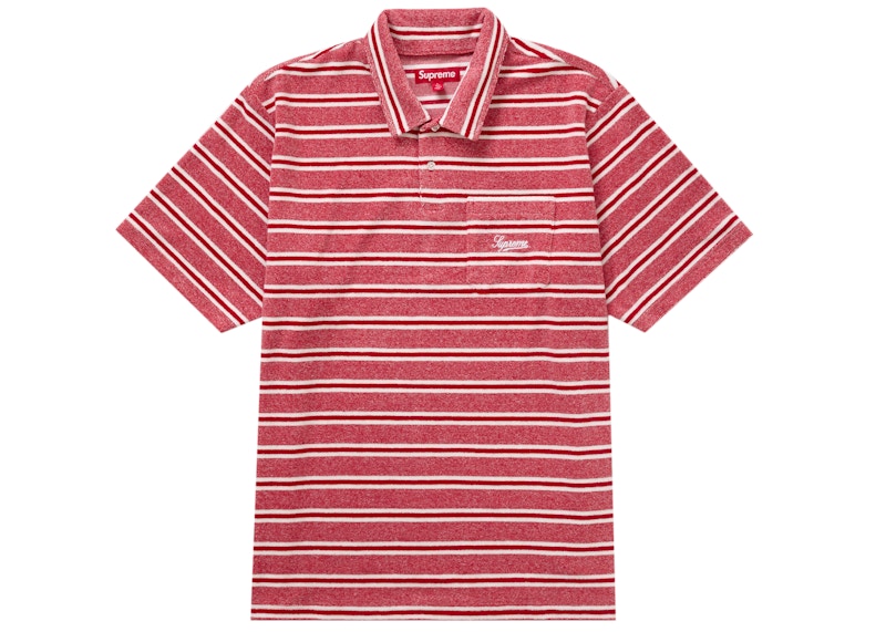 Supreme Stripe Terry S S Polo Red