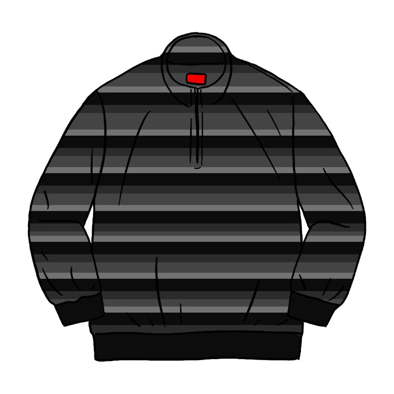 Buy Supreme Stripe Velour Half Zip Pullover Hitam