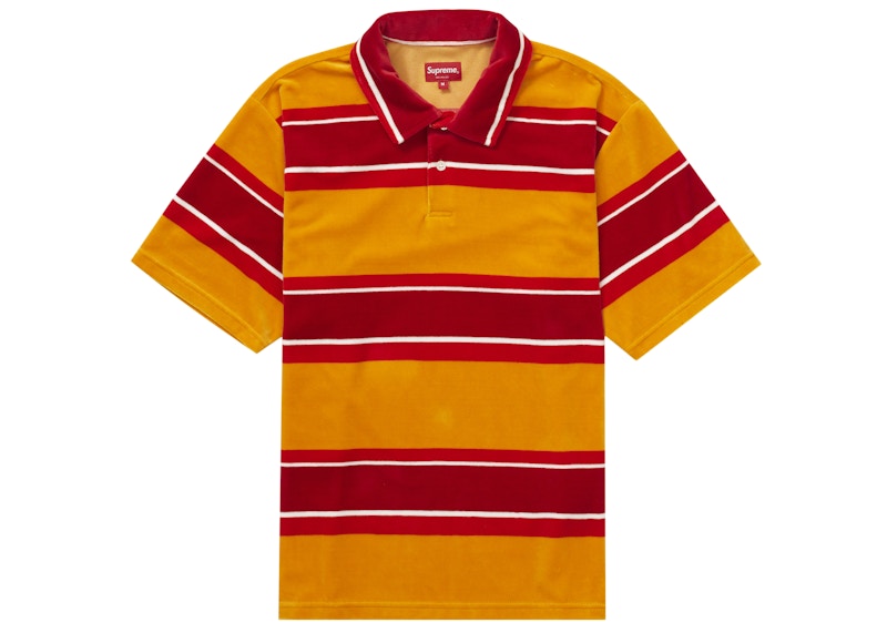 Supreme Stripe Velour Polo Gold