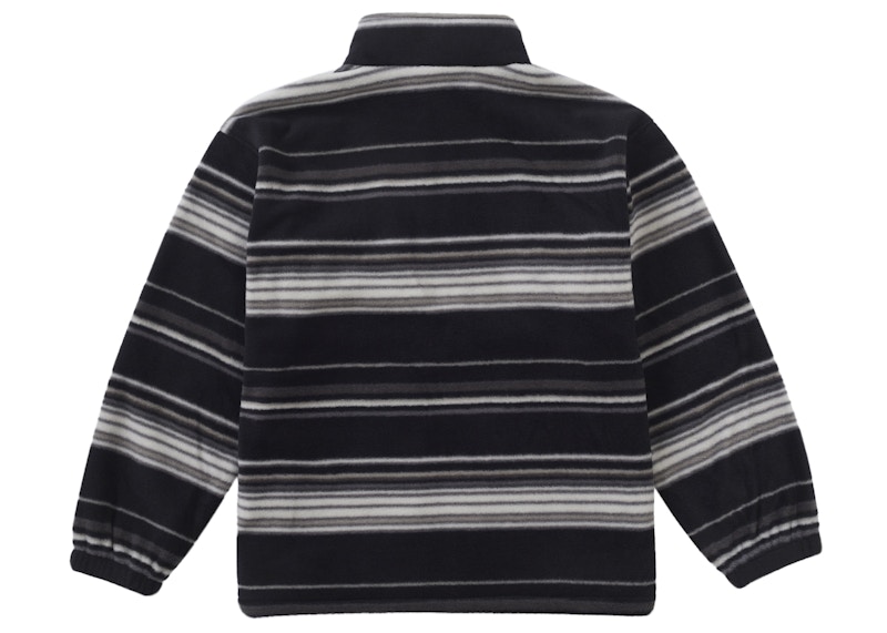 Supreme Stripe Zip Up Fleece Jacket Black 圖 2
