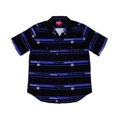 Supreme Striped Racing Work Shirt Black