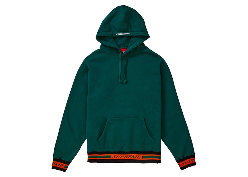 Buy Supreme Striped Rib Hooded Sweatshirt Dark Green