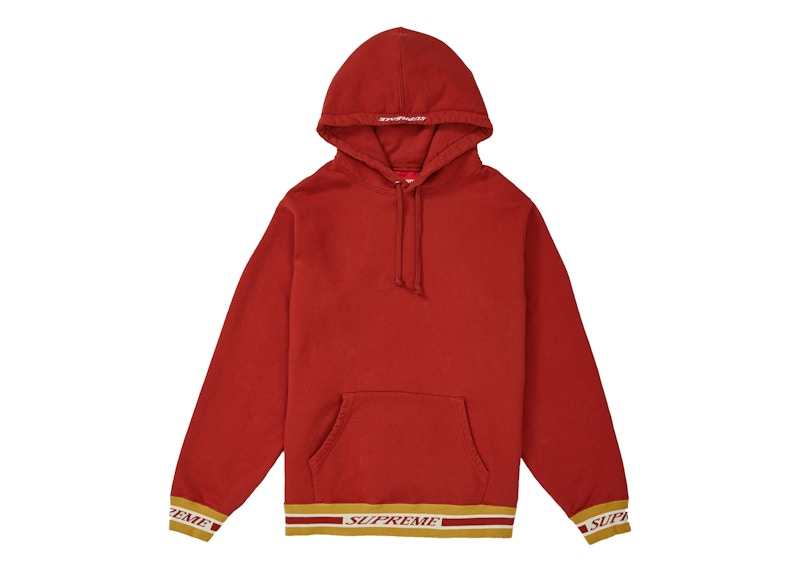 Buy Supreme Striped Rib Hooded Sweatshirt Rust