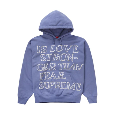 Supreme Stronger Than Fear Hooded Sweatshirt Light Purple