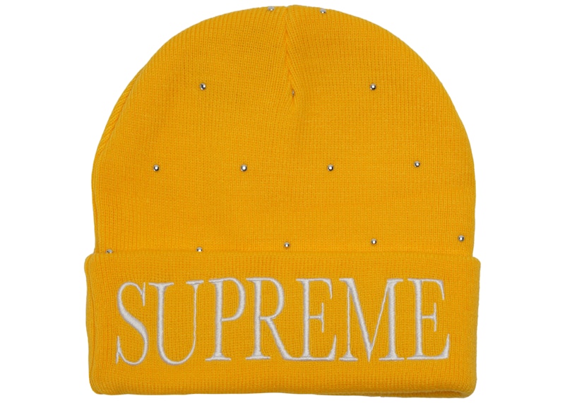 Buy Supreme 黄色铆钉针织帽