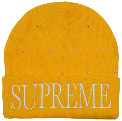 Supreme 黄色铆钉针织帽 Buy Supreme 黄色铆钉针织帽