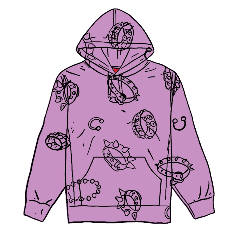 Buy Supreme Studded Collars Hooded Sweatshirt Violet