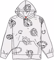 Supreme Studded Collars Hooded Sweatshirt White Supreme Studded Collars Hooded Sweatshirt White