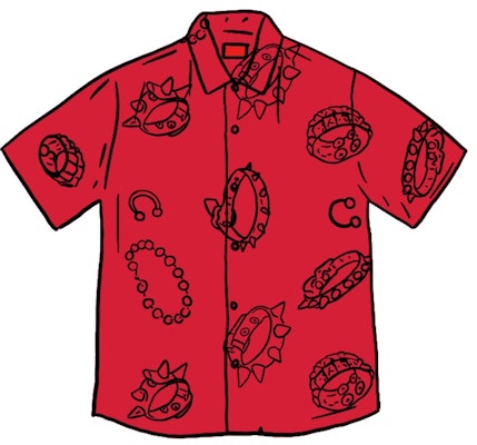 Supreme Studded Collars Rayon Baju S/S Merah Buy Supreme Studded Collars Rayon Baju S/S Merah