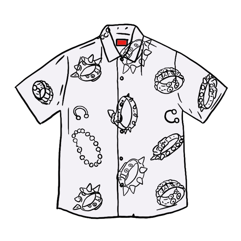 Buy Kemeja Rayon S/S Supreme Studded Collars Putih