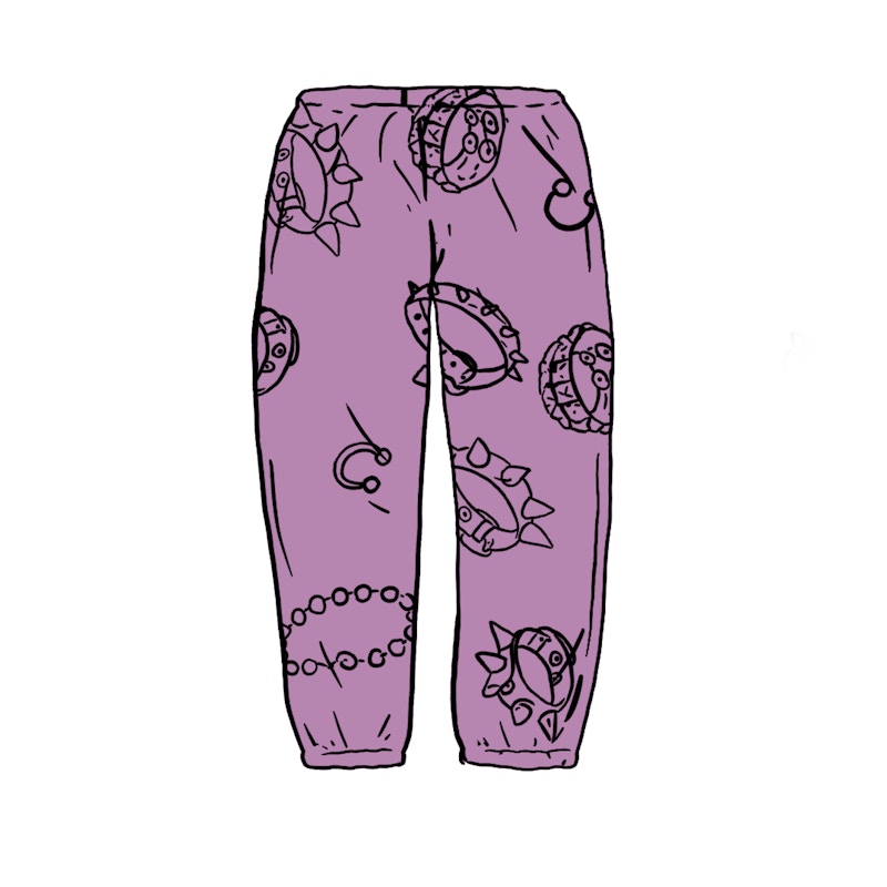 Buy Supreme Seluar Panas Ungu dengan Kolar Studded