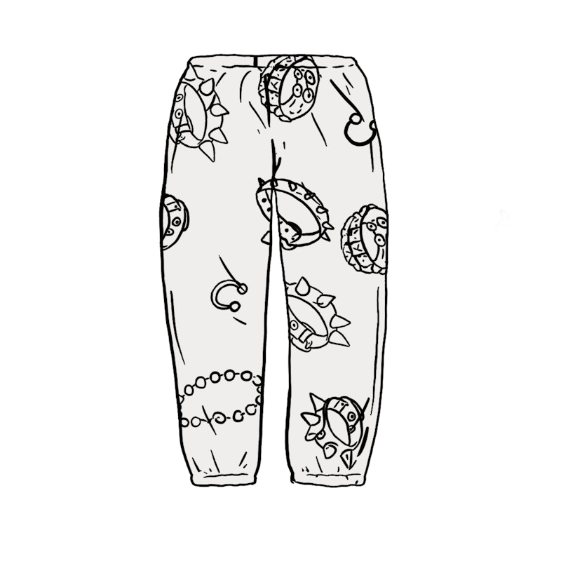 Supreme Studded Collars Sweatpant White