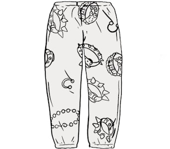 Supreme Celana Sweat Putih dengan Kerah Berlian Imitasi Buy Supreme Celana Sweat Putih dengan Kerah Berlian Imitasi