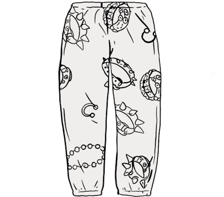 Supreme Celana Sweat Putih dengan Kerah Berlian Imitasi Buy Supreme Celana Sweat Putih dengan Kerah Berlian Imitasi