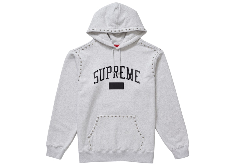 Buy Supreme Hoodie Abu-abu dengan Paku Keling