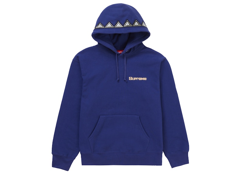 Supreme Studded Hooded Sweatshirt Navy 圖 2