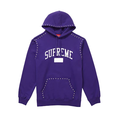 Supreme Studded Hooded Sweatshirt Purple