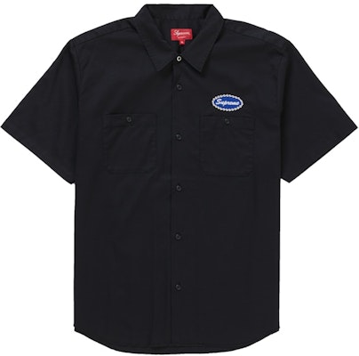 Supreme Studded Patch S/S Work Shirt Black Buy Supreme Studded Patch S/S Work Shirt Black