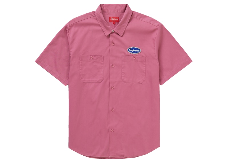 Supreme Studded Patch S/S Work Shirt Pink