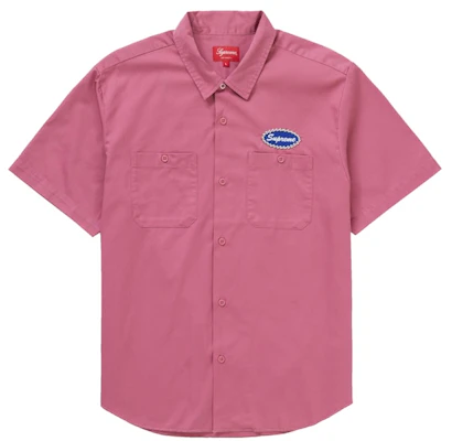Camisa de Trabajo Rosa Supreme Studded Patch S/S. Buy Camisa de Trabajo Rosa Supreme Studded Patch S/S.