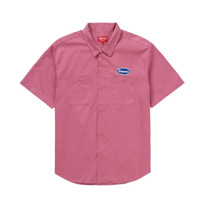 Supreme Studded Patch S/S Work Shirt Pink