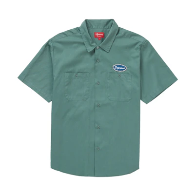 Supreme Studded Patch S/S Work Shirt Work Green