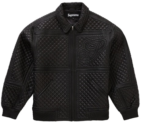 Supreme 黑色铆钉绗缝皮革夹克 Buy Supreme 黑色铆钉绗缝皮革夹克