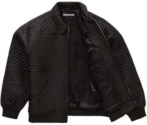 Supreme 黑色铆钉绗缝皮革夹克 Order Supreme 黑色铆钉绗缝皮革夹克