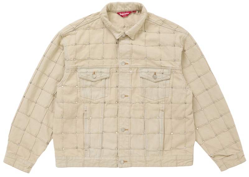 Supreme Studded Seam Denim Trucker Jacket Natural