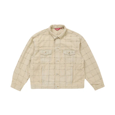 Supreme Studded Seam Denim Trucker Jacket Natural