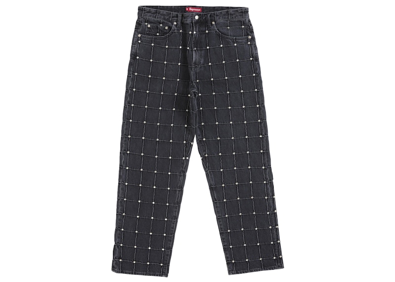 Supreme Studded Seam Loose Fit Jean Black