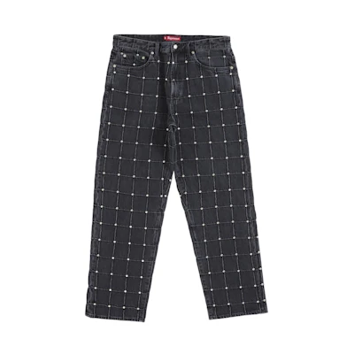 Supreme Studded Seam Loose Fit Jean Black