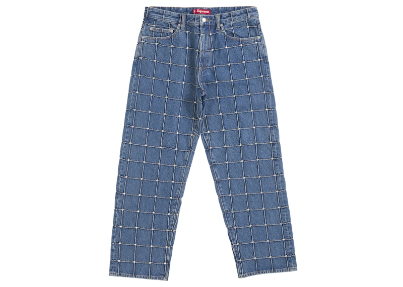 Supreme Studded Seam Loose Fit Jean Blue